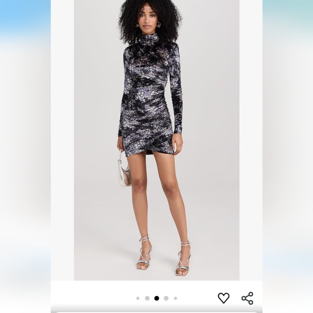 Cinq A Sept Elegant Floral Velvet Dress 0